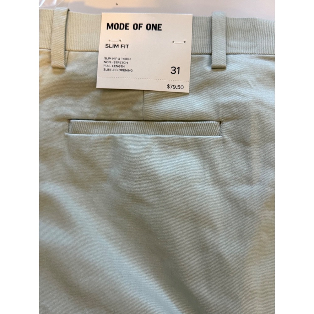 Mode of One Mens Slim Fit Suit Pants in Iced Mint Size 31 new - Picture 6 of 7
